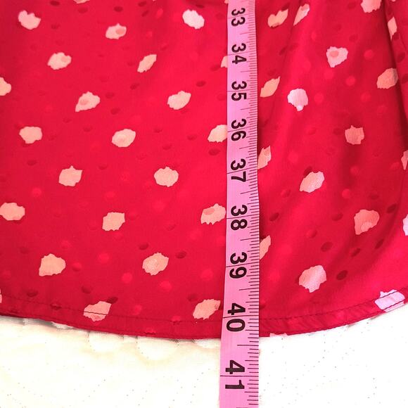 Vintage Y2K Maggy London Silk Midi Dress Women's Sz 6 Red Polka Dot Long Sleeve - Picture 14 of 16